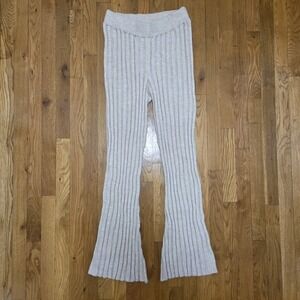 Annie Bing Womens Cream Val Sweater Pant 100% Wool Ribbed  Style Size M
